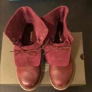 Women’s Timberland Boots-Burgundy color
